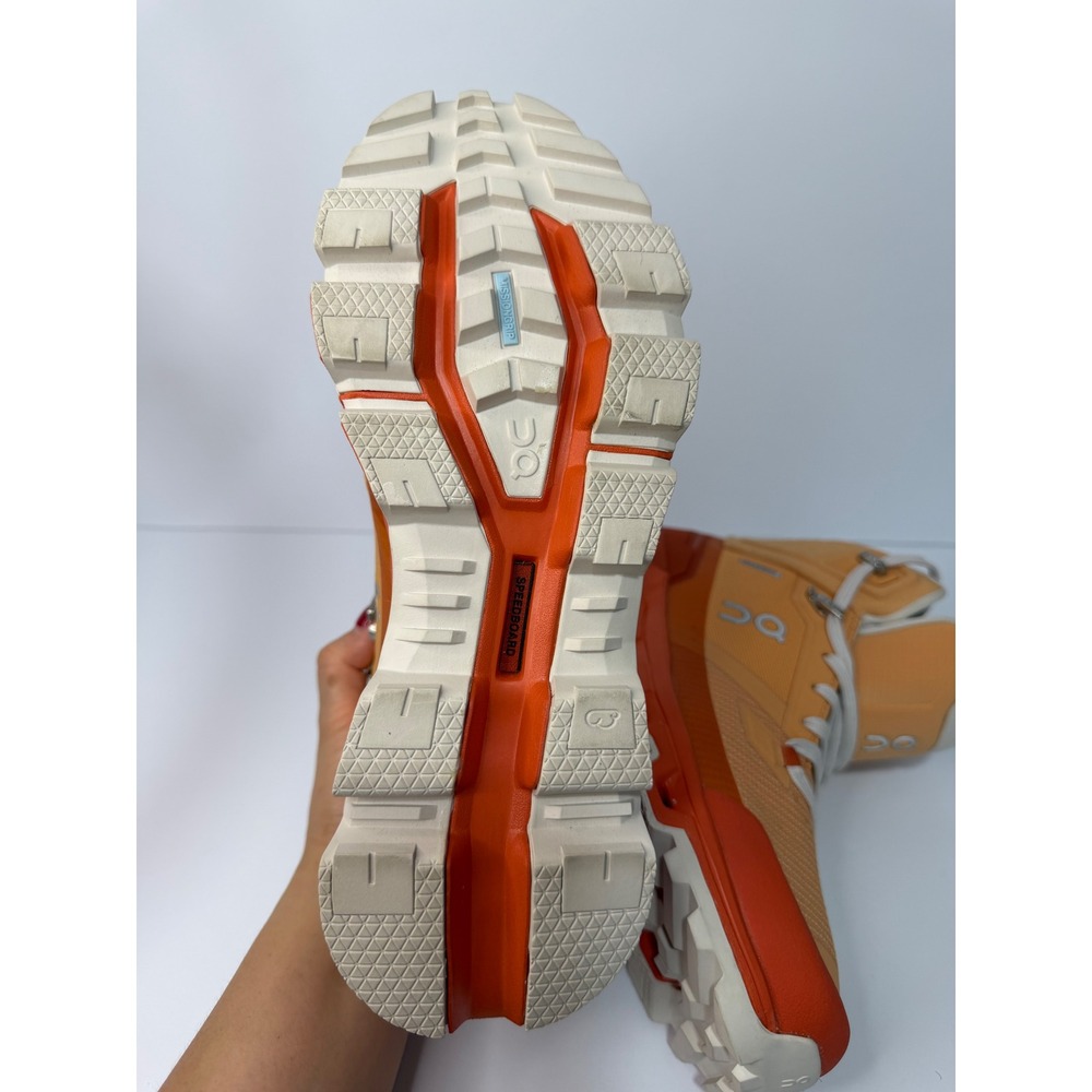 On Cloudrock Waterproof Hiking Boots Orange Womens 7.5 - Picture 8 of 8